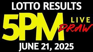 Lotto Result Today 5:00 pm draw June 21, 2025 Saturday LIVE