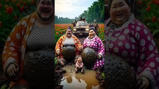 Evolution of cat :Sumo wrestler & woman sitting on dirty road with zombie car #cat#cute#love#shorts