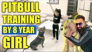 Pitbull Dog Training by 8 Year Girl | American Bully | Harpreet SDC