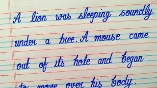 One page cursive writing in english || Most beautiful cursive writing practice