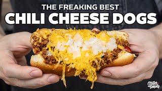 The BEST Chili Cheese Hot Dogs with a KICK!