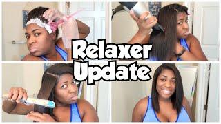 ️RELAXER DAY ROUTINE: step-by-step neutralize, deep condition, blow dry, flat iron,  light trim