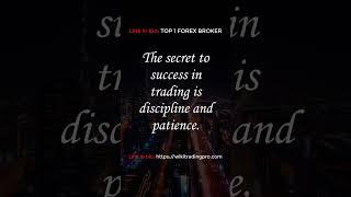 The secret to success in trading is discipline and patience #trading #forex #motivation