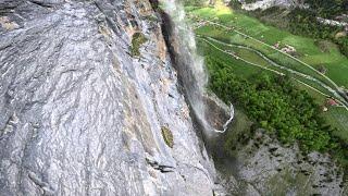 Wingsuit Flying Through A Waterfall | Lauterbrunnen 