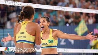 Brazil wins first women's beach volleyball gold since 1996 | Paris Olympics | NBC Sports