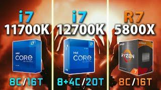 Intel i7 12700K vs 11700K vs AMD Ryzen 7 5800X | DDR4 // Test in 9 Games