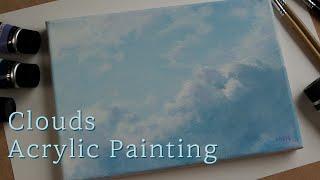 How to draw clouds/ Sky Acrylic Painting Tutorial