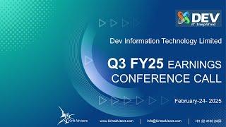 Dev Information Technology Limited Q3 & 9M FY25 Earnings Conference Call