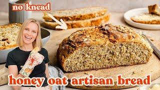 No Knead Honey Oat Artisan Bread