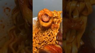 carbo buldak ramen with pastry corn dog #asmr #koreanfood