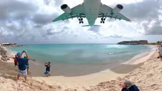 360 video footage of KLM landing at MAHO Beach