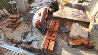 WoW Excellent Stairs Technology!-How to build brick Stairs in Accurately Using by Sand cement