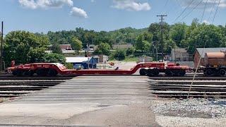 Switching At 12 Track Railroad Crossing, Road Cuts Right Across Railroad Yard, Harriman, Tennessee!