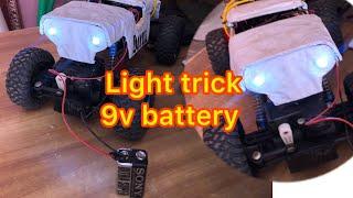 Rock crawler rc Crawler light mod with old 9v 🪫 battery