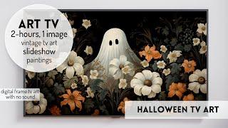 Halloween TV Art Vintage Art TV Vintage Halloween Art Screensaver Ghost Floral Fall TV Art Frame TV