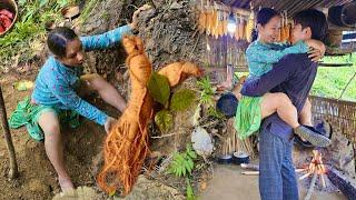 Mai, 17 years old, digs wild ginseng alone to cook for her boyfriend - life in the vlog village