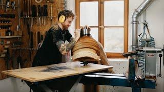 Woodturning - A live edge greenwood bowl from elm - Long Version (ASMR ish)