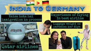 Travel Vlog : India-Doha-Germany | Weight Limit Constraint | Immigration process | Qatar airways |4K