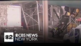 Video shows sidewalk shed collapse onto pedestrians in NYC