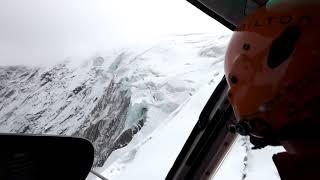 Gletscherabbruch in Saas-Grund von oben - Wallis - Helikopterflug