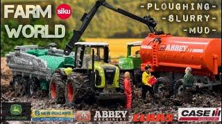 SIKU FARMING | Ploughing | Slurry | Mud | Stop Motion | 1/87 | Tractors | Claas | Fendt | John Deere