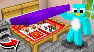 I Built a SECRET MCDONALDS in My House in Minecraft