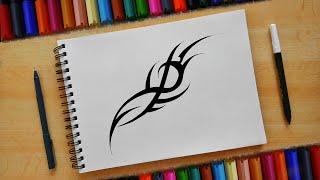 How to draw tattoo design | tribal tattoo design