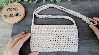 Simple Crochet Phone Bag Tutorial | Crochet Crossbody Phone Bag | Chompu Handicrafts