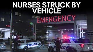 3 nurses struck by vehicle dropping off gunshot victim, 1 nurse critically injured