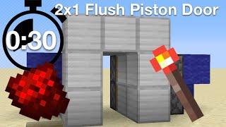 2x1 Flush Piston Door in Under 30 Seconds! - Minute Redstone