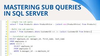 50 Subqueries in sql server