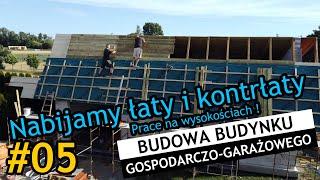 Montaż łat i kontrłat na dachu dwupołaciowym (zimny dach) - Vlog #19