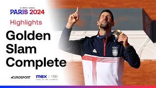 Serbia's Novak Djokovic celebrates his Olympic Gold Medal  | #Paris2024 #Olympics