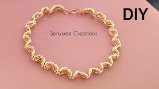 Herringbone Necklace || How to Make Beaded necklace