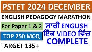 ENGLISH PEDAGOGY MARATHON FOR PSTET/CTET 2024