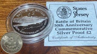 Battle of Britain 50th Anniversary Commemorative - Silver Proof 2 Pound Coin -  Jersey - 1990