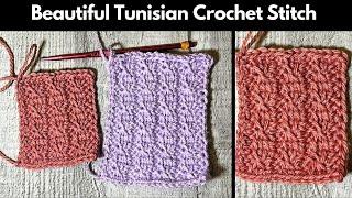 Easy Beautiful Tunisian Crochet Stitch Pattern Tutorial-  Uses Basic Tunisian Crochet Stitches