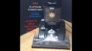 Taking apart a VAX PLATINUM POWER MAX Carpet Washer, access to switch, motor, belt tensioner etc