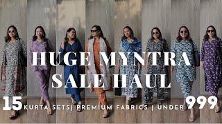 Huge Myntra Kurta Set Haul under Rs. 999! Plus styling tips to elevate these outfits.