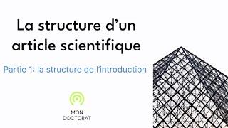 Structure de l'introduction d'un article scientifique.