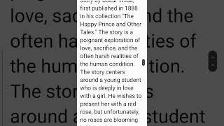 The Nightingale and the Rose Summary