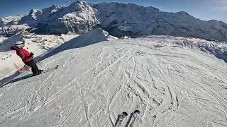 Schilthorn Piz Gloria, Piste 10 black, 11 blue, 8 blue, Lauterbrunnen-Mürren, Switzerland