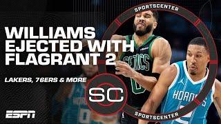 REACTION to Grant Williams flagrant foul on Tatum, Embiid & PG-13 out + LeBron James | SportsCenter