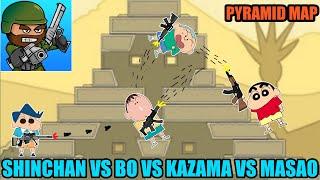 SHINCHAN VS BO VS KAZAMA VS MASAO IN PYRAMID MAP IN MINI MILITIA | SHINCHAN BECOME PRO  | FUNNY