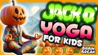 Halloween Yoga with Jack O’Lantern Spooky Brain break for kids | Fun relaxing cosmic yoga!