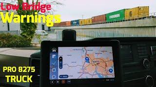 TomTom PRO 8275 Warnings if you go under low bridge Truck satnav