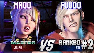 SF6 ▰ MAGO (Juri) vs FUUDO (#2 Ranked Ed) ▰ High Level Gameplay