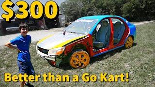 Turning Kia Spectra into ULTIMATE Go Kart! Better Than a SXS!