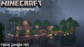 Minecraft Relaxing Longplay - Rainy Jungle - Cozy Island Hut (No Commentary)