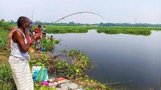 Big Rohu fish hunter  Best Hook fishing Videos  #fishing #hookfishing #reels #মাছধরা